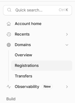 DomainsのRegistrations